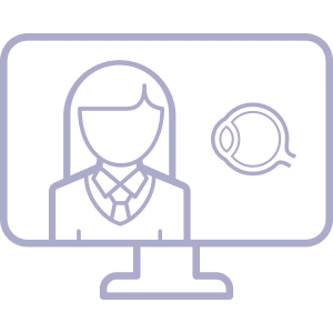 Icon of a computer screen with an outline of a person and an eye to represent XIPERE™ administration training 
