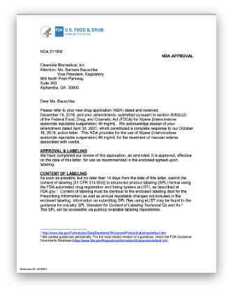 FDA Approval Letter